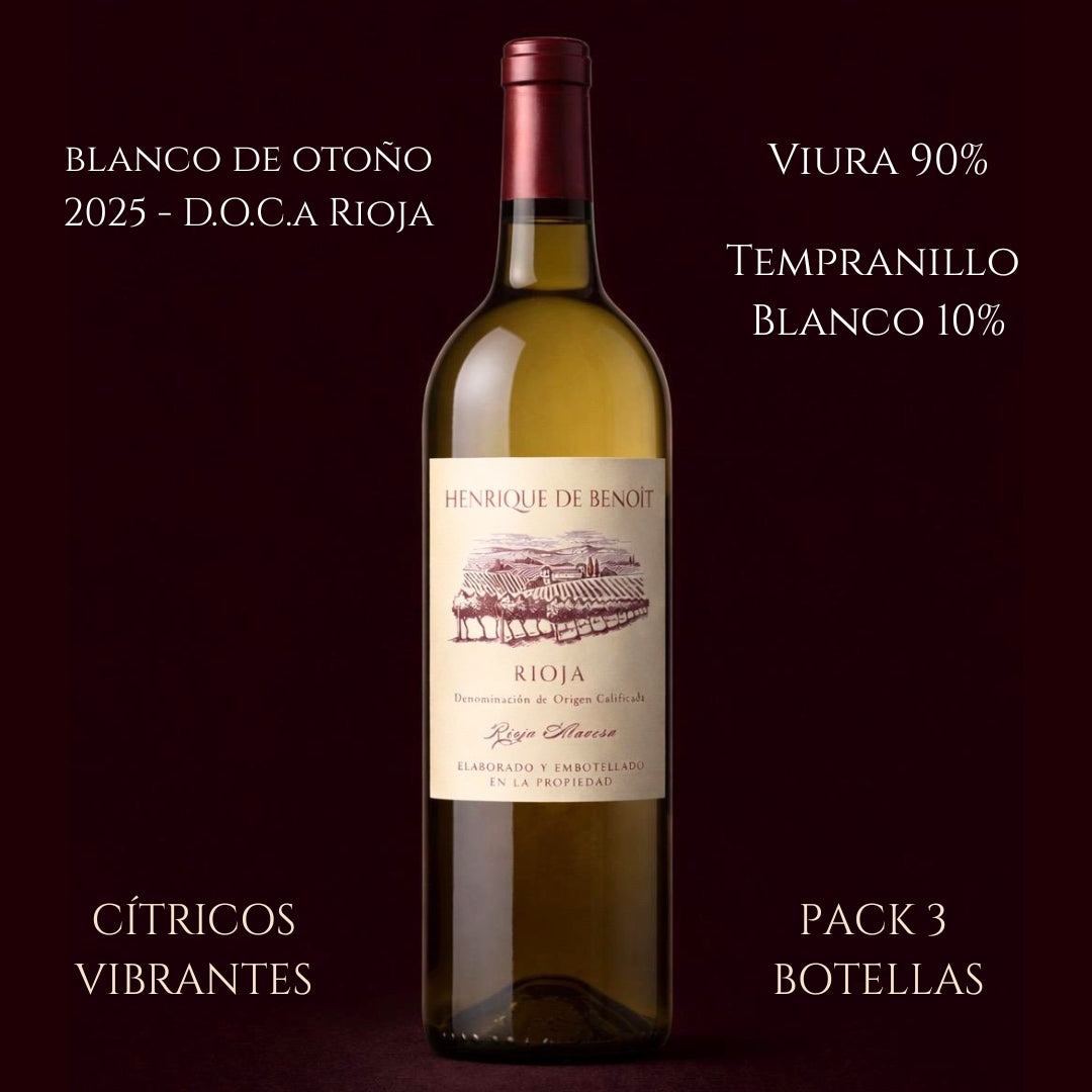 Vino Blanco Rioja D.0. Viñedo De Zona | Pack 3 Botellas 750 Ml | Viura 90% Y Tempranillo 10% | Caja Vino Blanco_1