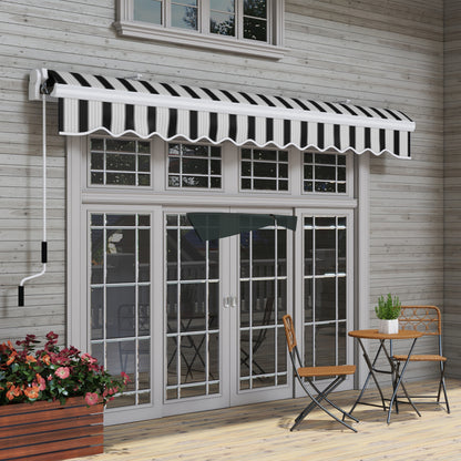 Outsunny Toldo Manual Retráctil 395x245 Cm Ángulo Ajustable Azul Y Blanco_3