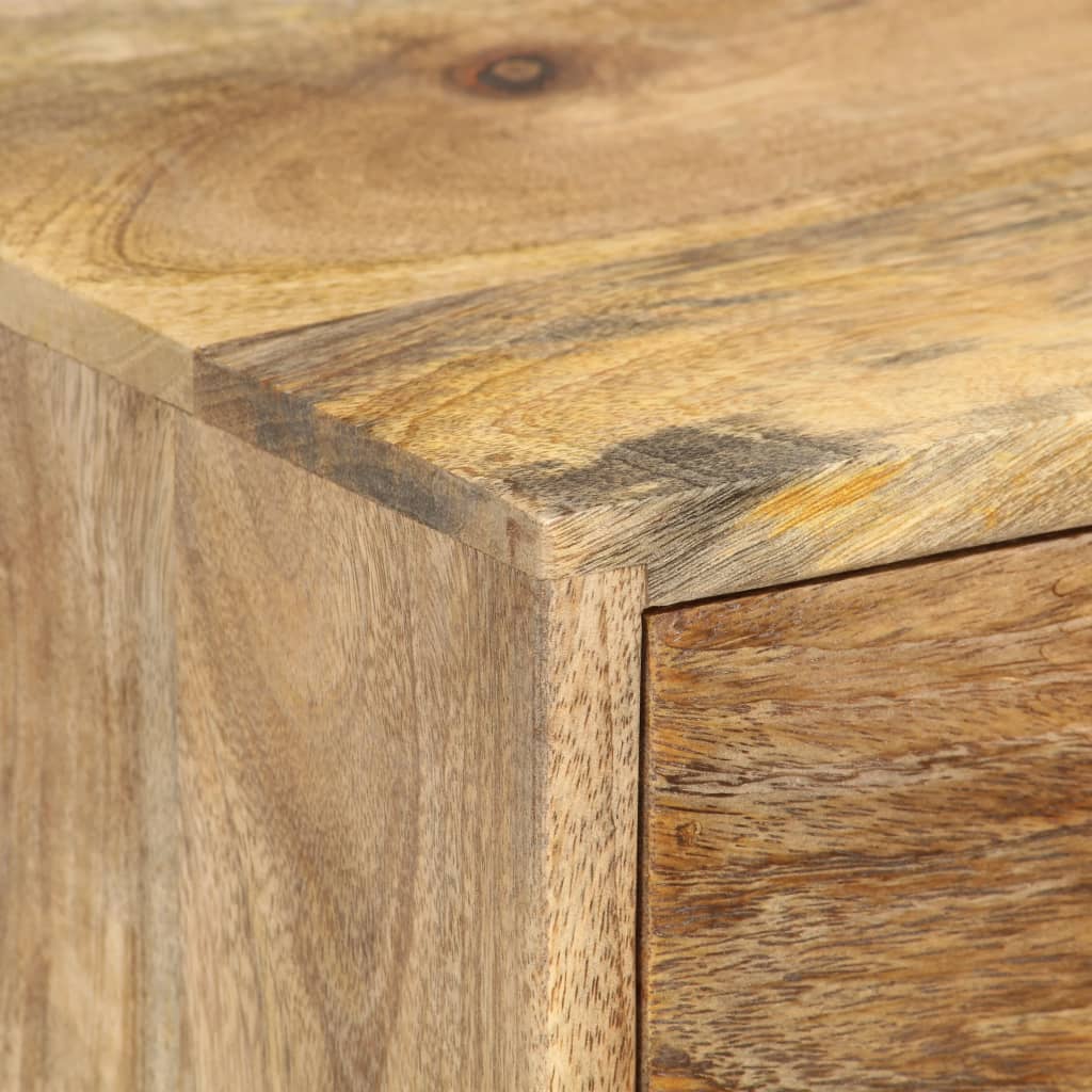 Mesita De Noche De Madera Maciza De Mango 36x30x60 Cm_3