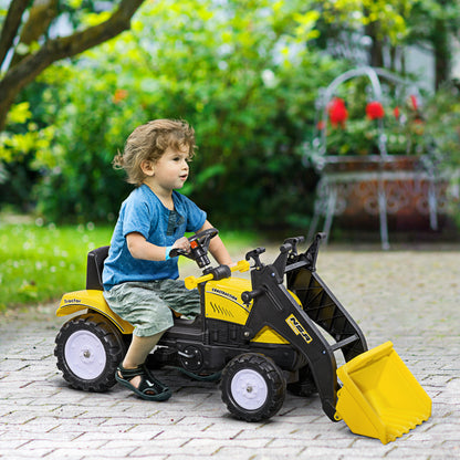 Homcom Tractor A Pedales Para Niños 3 Años Pala Delantera 114x41x52 Cm Amarillo_1