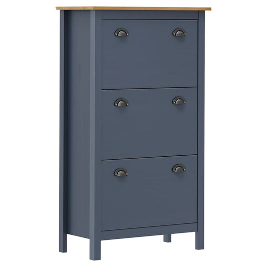 Mueble Zapatero Hill Madera Pino Gris 72x35x124 Cm / Vetonek_0