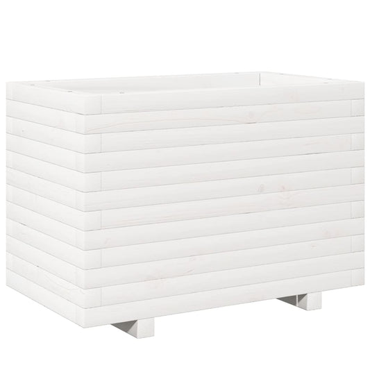 Jardinera Madera Maciza De Pino Blanco 70x40x49,5 Cm_0