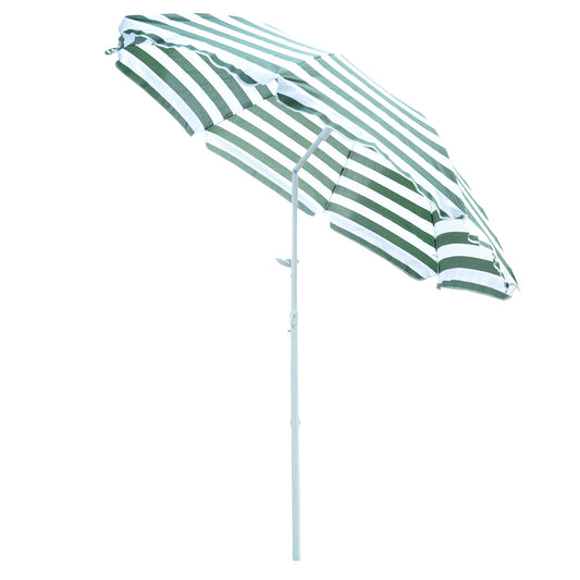 Outsunny Sombrilla De Playa Ø180cm Con Techo Inclinable Poste Metal Para Jardín_0