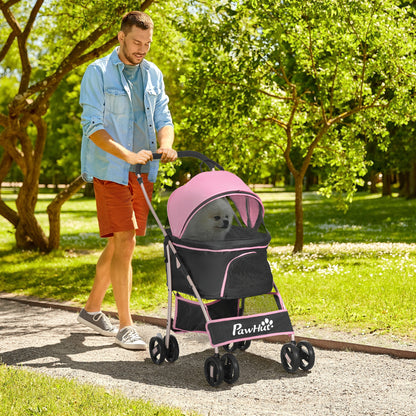 Pawhut Carrito Para Perros Plegable 3 En 1 Con Vagón Desmontable Rosa_1