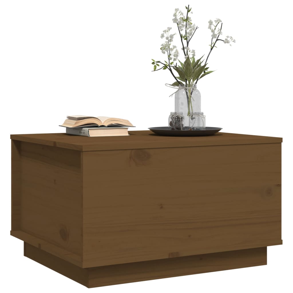 Mesa De Centro Madera Maciza De Pino Marrón Miel 60x50x35 Cm_2