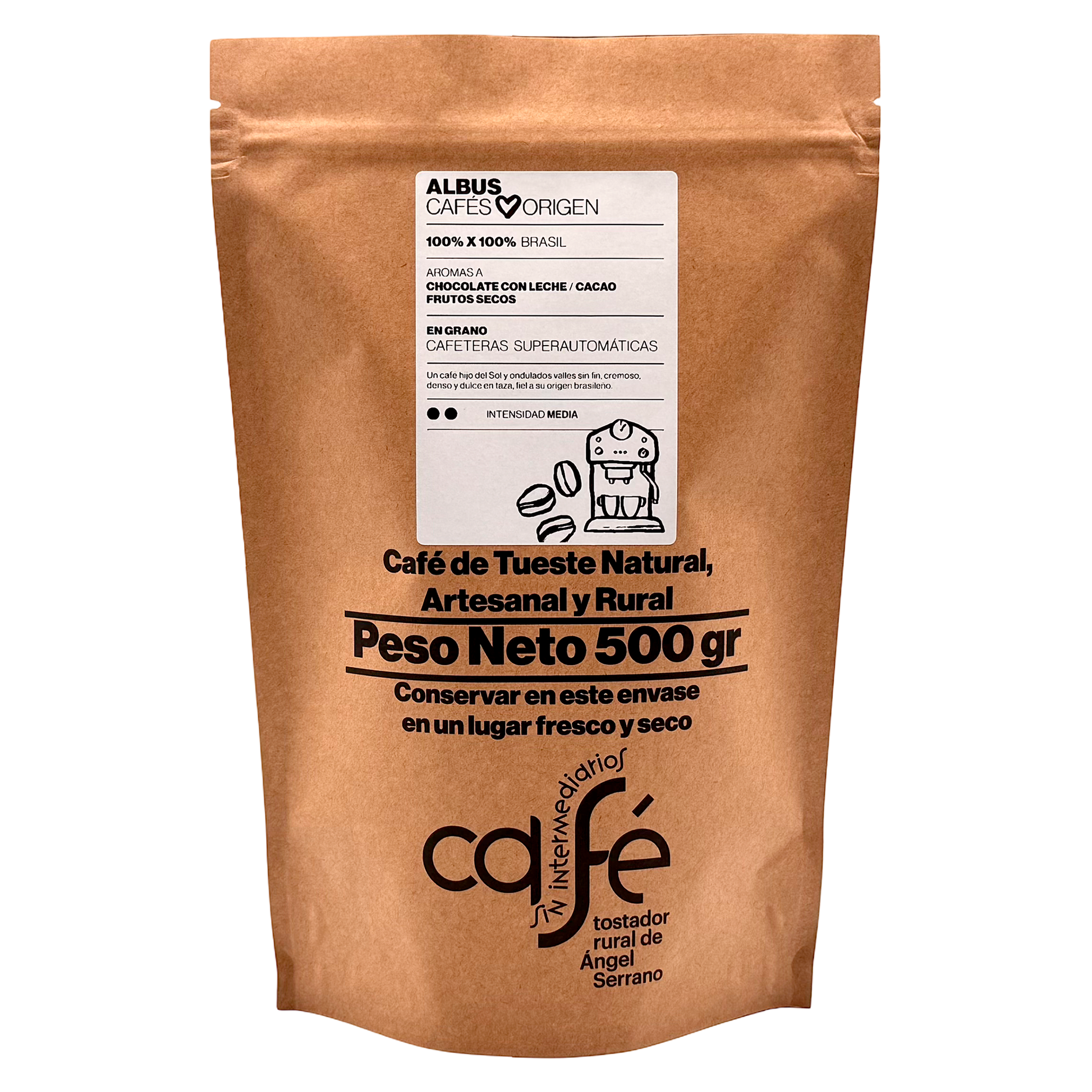 Cafe Sin Intermediarios Café Brasil Albus En Grano Para Superautomática 500 G_0