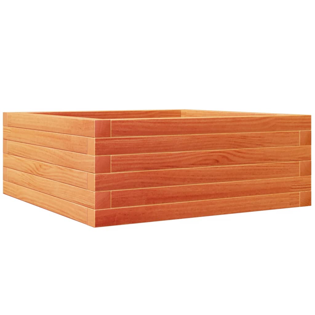 Jardinera De Madera Maciza Pino Marrón Cera 60x60x23 Cm_0