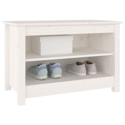 Banco Zapatero Madera De Pino Maciza Blanco 70x38x45,5 Cm / Vetonek_2