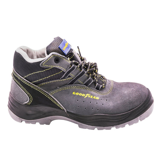 Goodyear Botas De Seguridad En Piel Serraje Color Gris, Alta Resistencia Y Forro Antibacteriano Talla 36_0