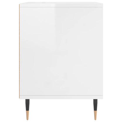 Mesita De Noche Madera De Ingeniería Blanco Brillo 40x35x50 Cm_3