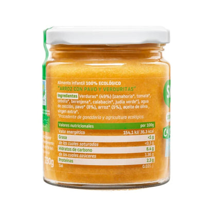 Promo 3x Tarrito Arroz con pavo y verduras Ecológico CA CHI TOS Smileat 230g