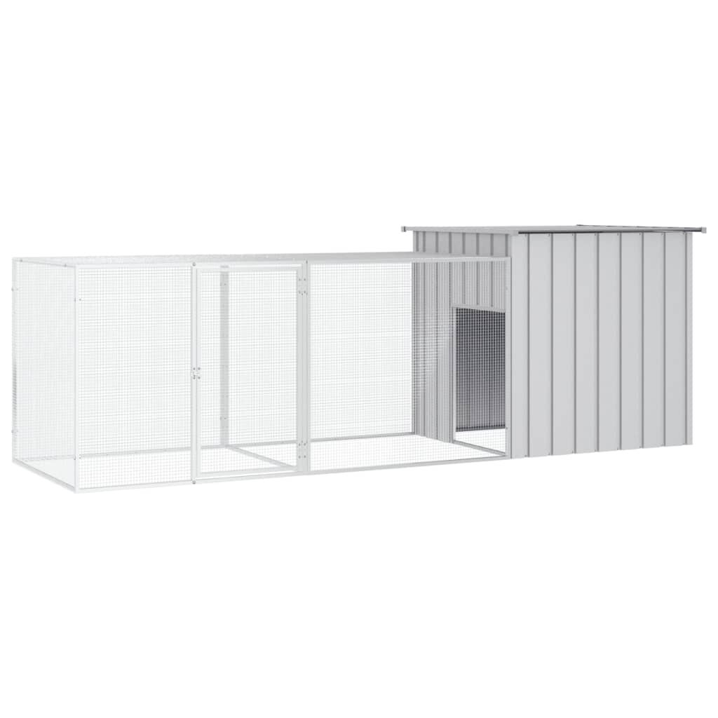 Vidaxl Gallinero De Acero Galvanizado Gris 300x91x100 Cm_0