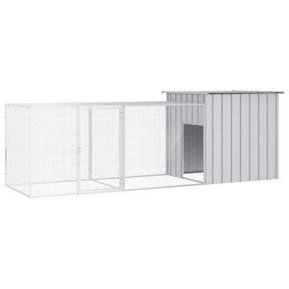 Vidaxl Gallinero De Acero Galvanizado Gris 300x91x100 Cm_0