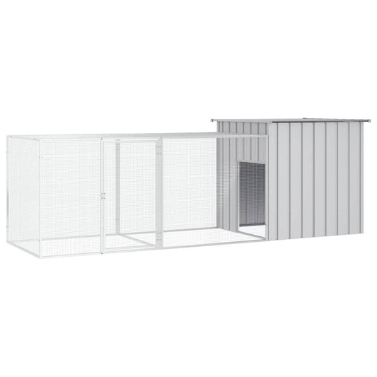 Vidaxl Gallinero De Acero Galvanizado Gris 300x91x100 Cm_0