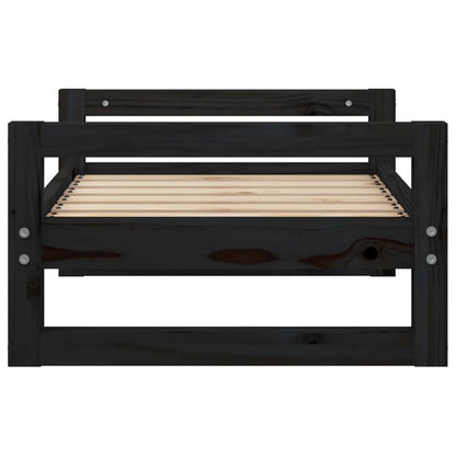 Vidaxl Cama Para Perros Madera Maciza De Pino Negro 65,5x50,5x28 Cm_5