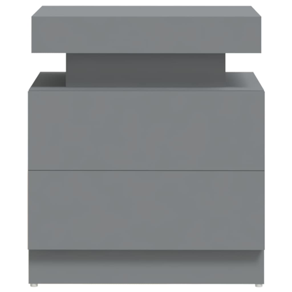 Mesita De Noche Madera De Ingeniería Gris 45x35x52 Cm_2