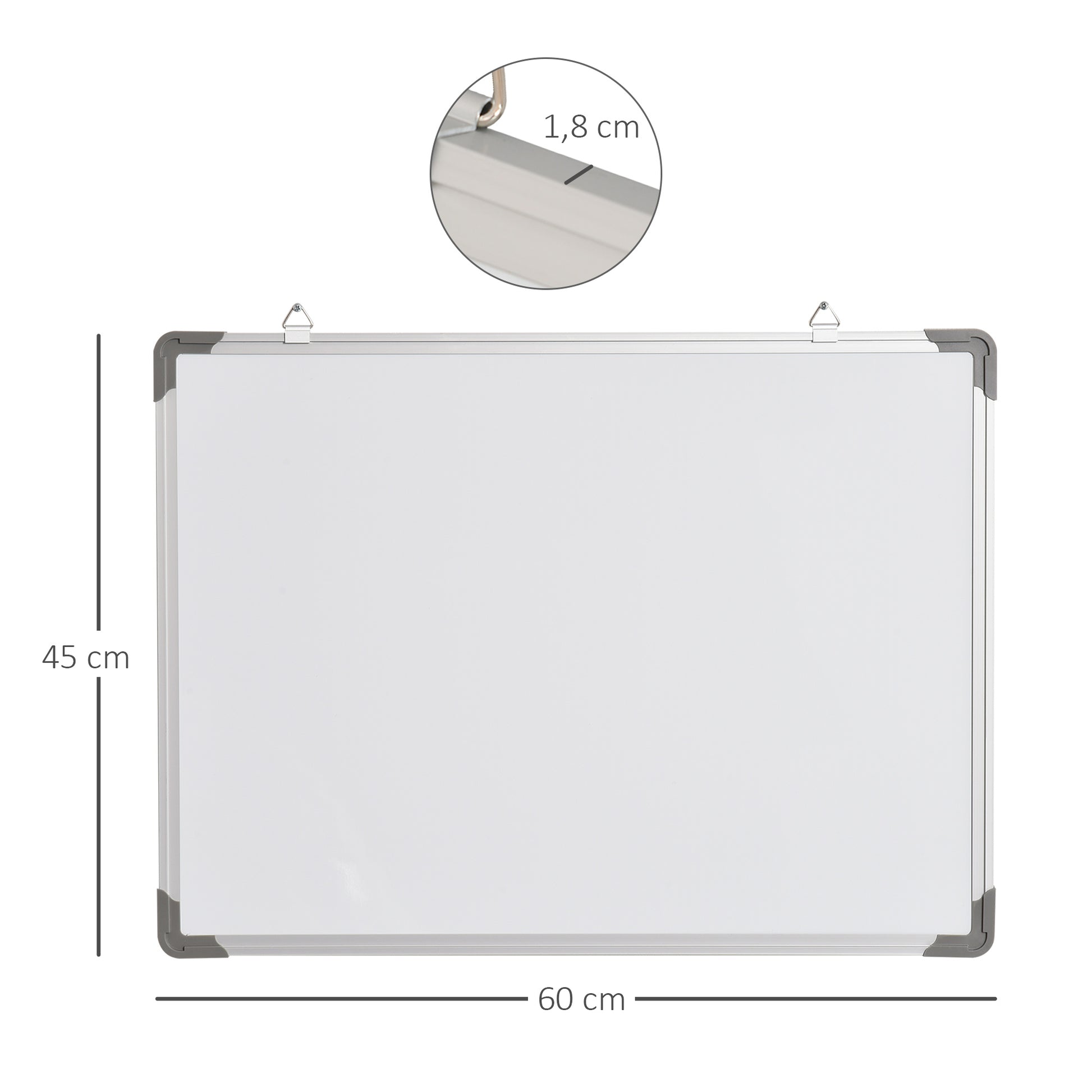 Homcom Pizarra Blanca Magnetica 60x45cm 10 Imanes 1 Borrador 4 Rotulador_2