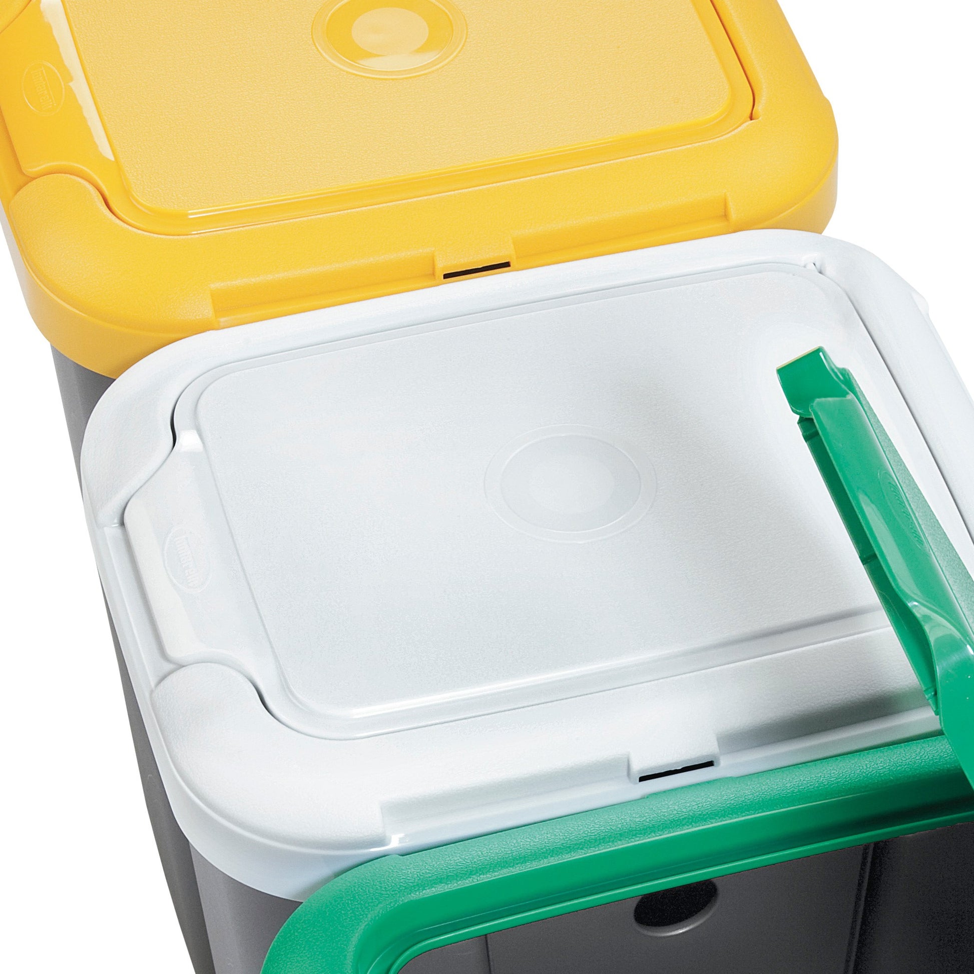 Papelera Reciclaje 3 Compartimentos, 75 Litros, Dimensiones: 78,5 (ancho) X 33 (profundo) X 47,5 (alto) Cmplástico - Multicolor_2