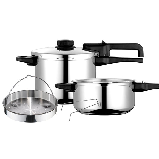 Olla A Presión 6 + 4 Litros, Inducción, Express Super Rápida, Acero Inox. 18/10, Todas Cocinas Fagor Dual Xpress 6/4 Plata, 81opfgde46c_0