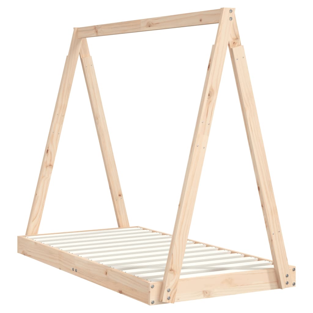 Estructura De Cama Para Niños Madera Maciza De Pino 70x140 Cm / Vetonek_4