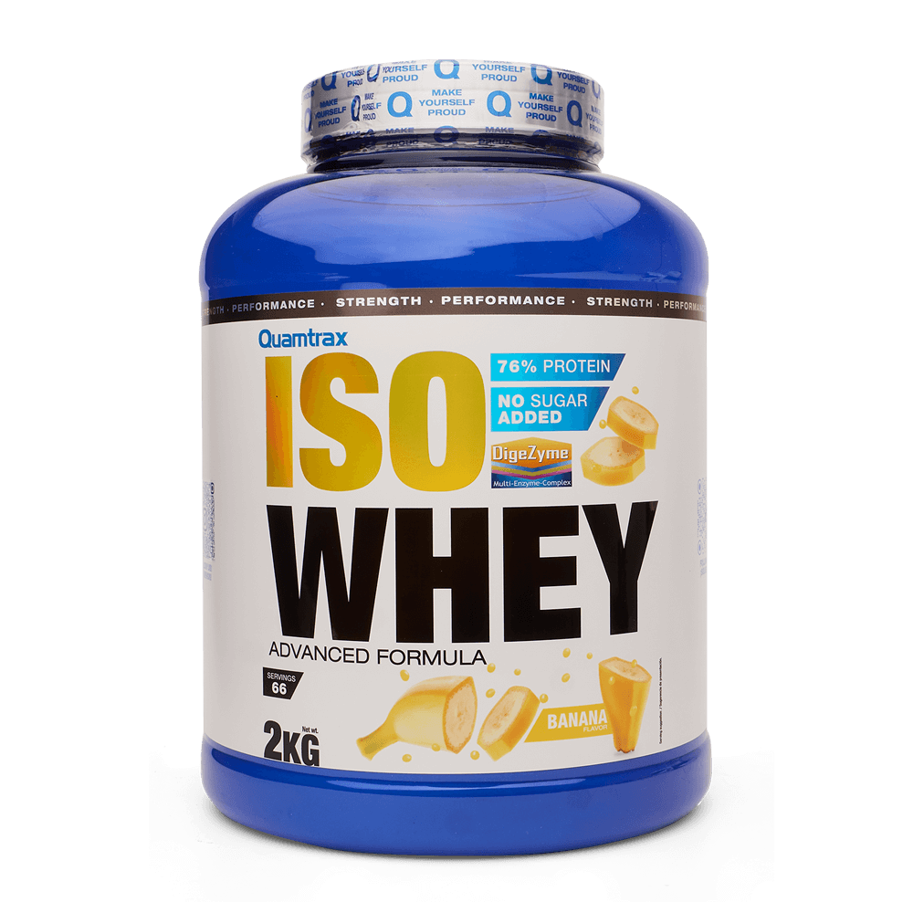 Isowhey - 2kg - Platano - Proteína De Aislado De Suero Isolate - Quamtrax_0