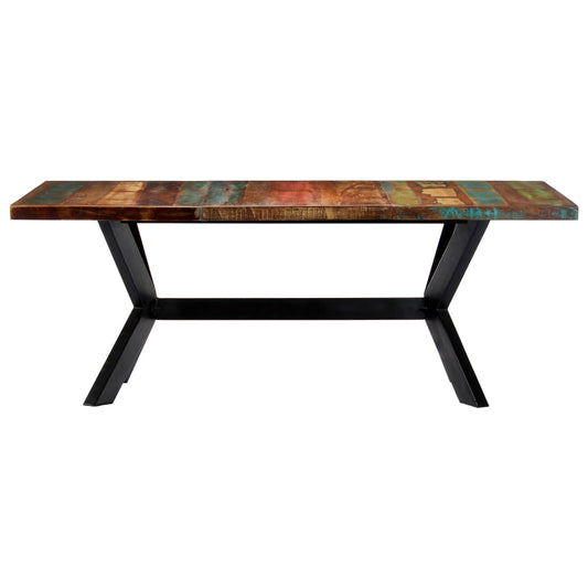 Mesa De Comedor Madera Maciza Reciclada 200x100x75 Cm._0