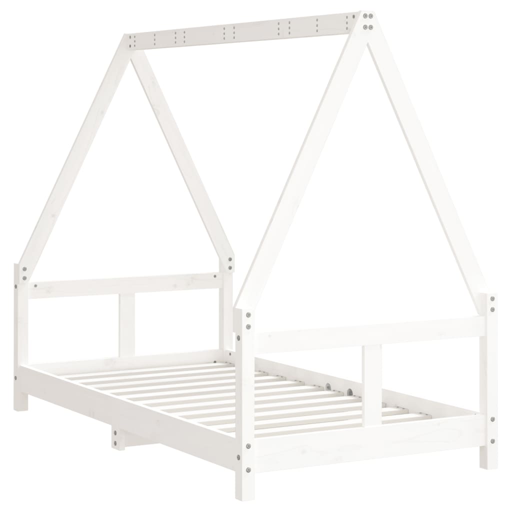 Estructura De Cama Para Niños Madera De Pino Blanco 80x160 Cm / Vetonek_3