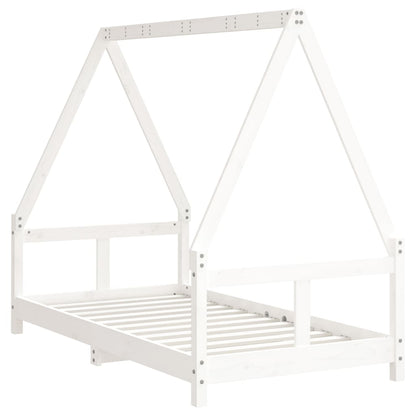 Estructura De Cama Para Niños Madera De Pino Blanco 80x160 Cm / Vetonek_3