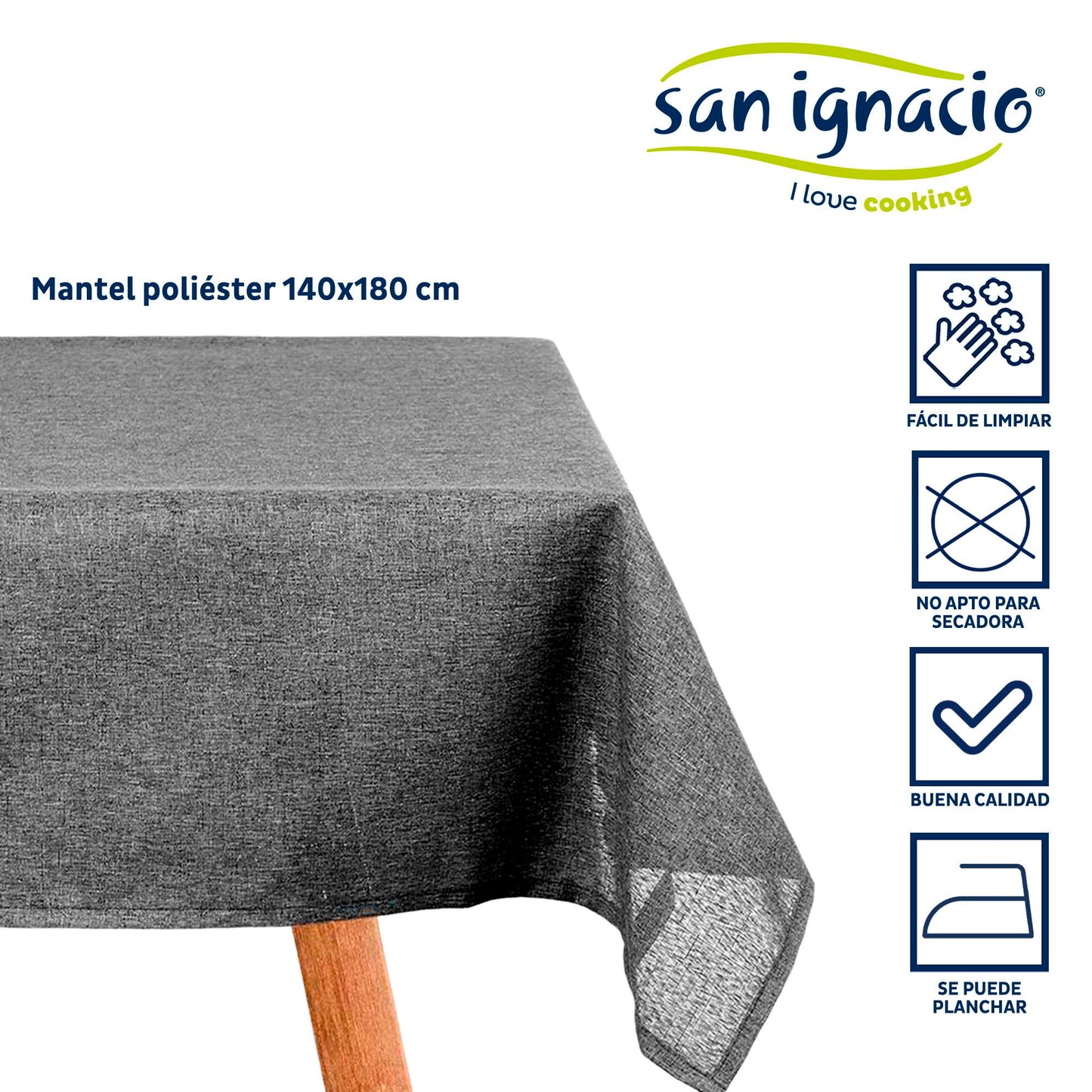 Mantel Poliester 140x180cm Gris Oscuro Colección Kinvara_1