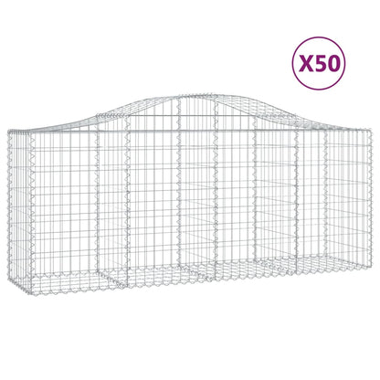 Cestas De Gaviones 50 Uds Forma De Arco Hierro 200x50x80/100 Cm_0