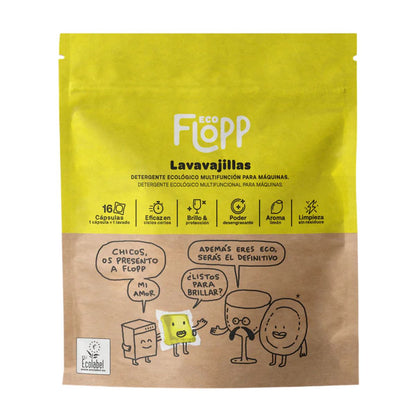 Pack 2 x Lavavajillas en gel ECO Flopp 16caps
