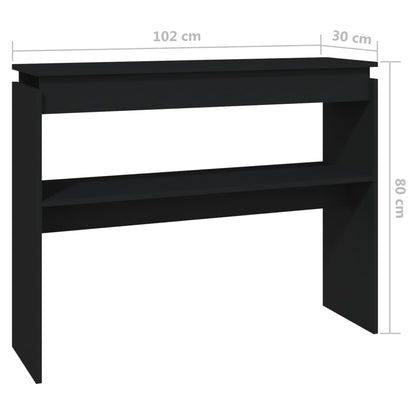 Mesa Consola Madera Contrachapada Negro 102x30x80 Cm_4