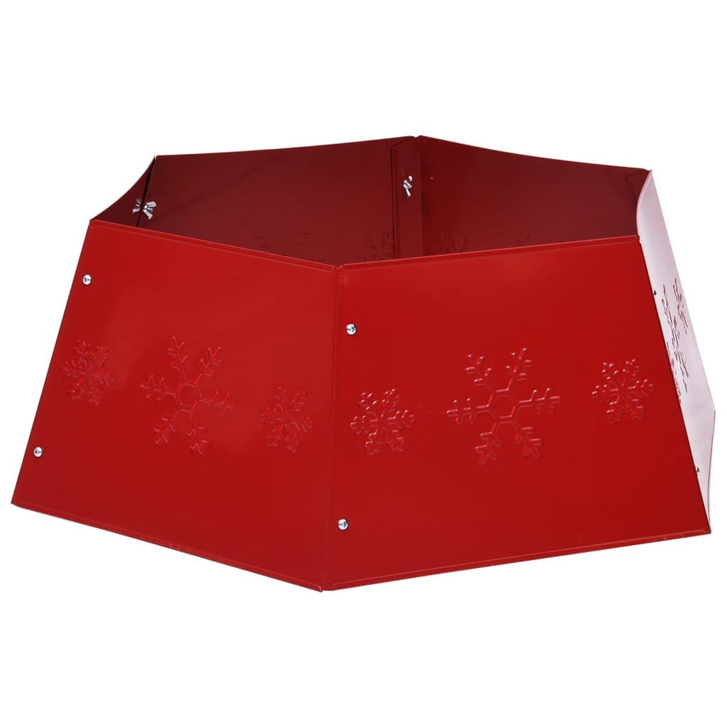 Vidaxl Falda Del Árbol De Navidad Roja Ø68x25 Cm_3
