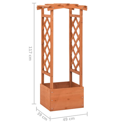 Jardinera Enrejada Con Arco Madera De Abeto 49x39x117 Cm_4