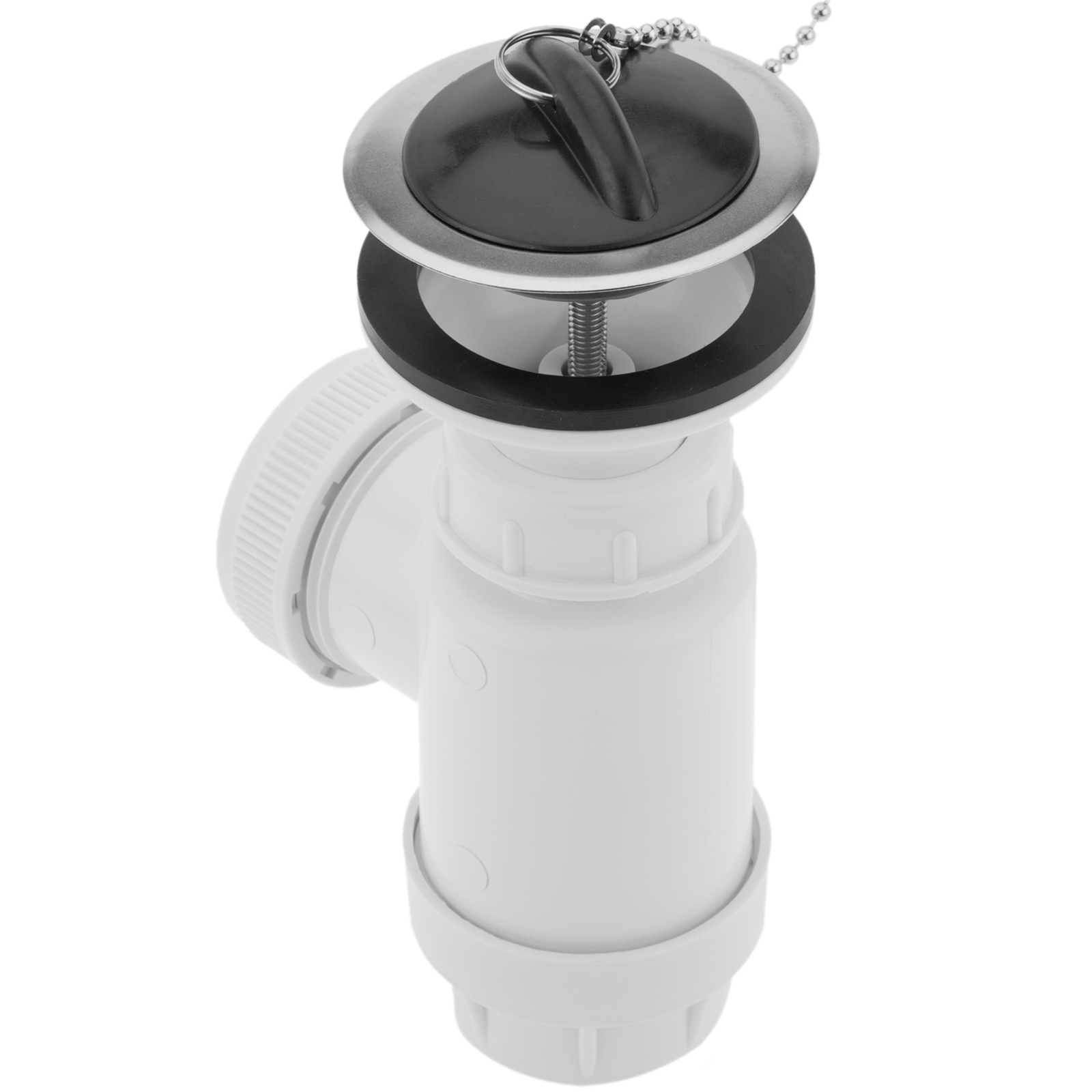 Mini Sifón De Botella Extensible Con Válvula De 70mm Con Cadena Y Tapón. Tuerca De Plástico De 11/2_2