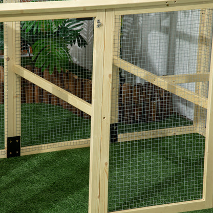 Pawhut Gallinero Para Exterior 140x88,5x106 Cm Para 1-3 Gallinas Madera Natural_3
