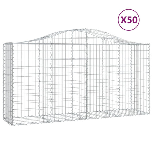 Cestas De Gaviones 50 Uds Forma De Arco Hierro 200x50x100/120cm_0