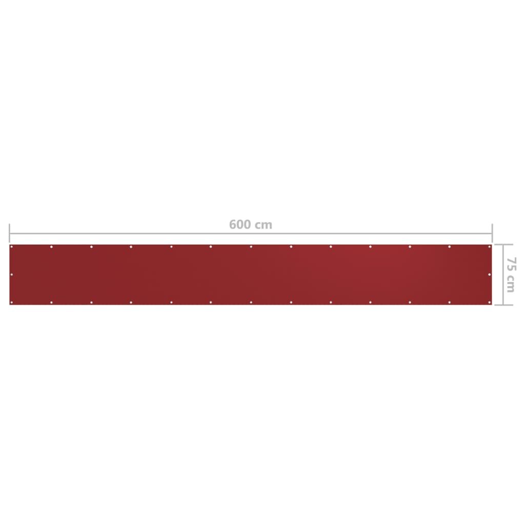 Vidaxl Toldo Para Balcón De Tela Oxford Rojo 75x600 Cm_2