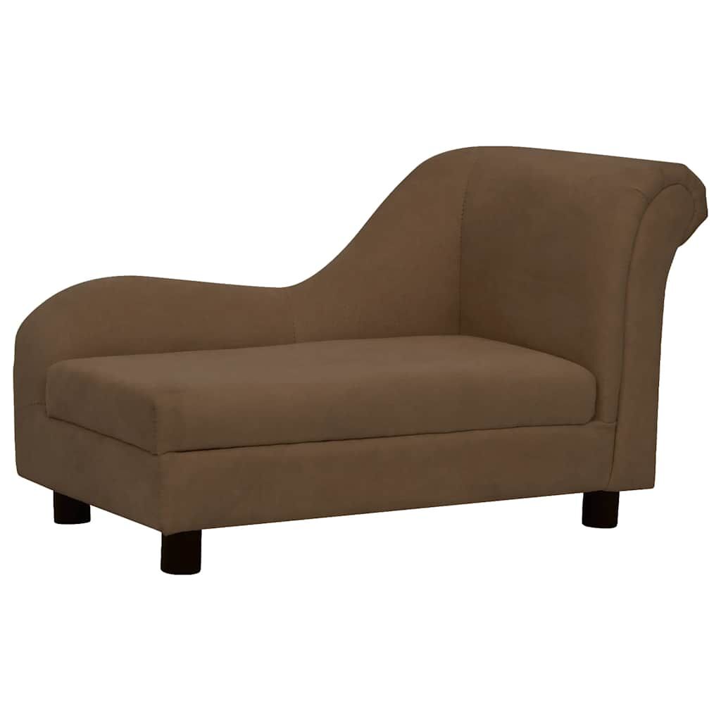 Vidaxl Sofá Para Perros Con Almohada Marrón Felpa 83x44x44 Cm_3