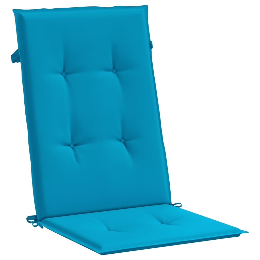 Vidaxl Cojín Silla De Jardín Respaldo Alto 6 Uds Tela Azul 120x50x3 Cm_3