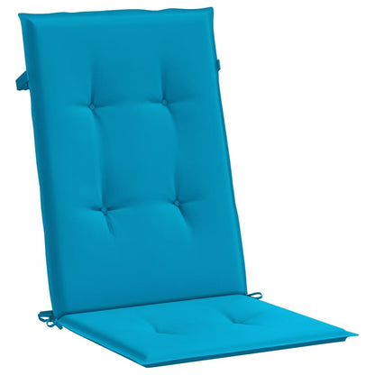 Vidaxl Cojín Silla De Jardín Respaldo Alto 6 Uds Tela Azul 120x50x3 Cm_3