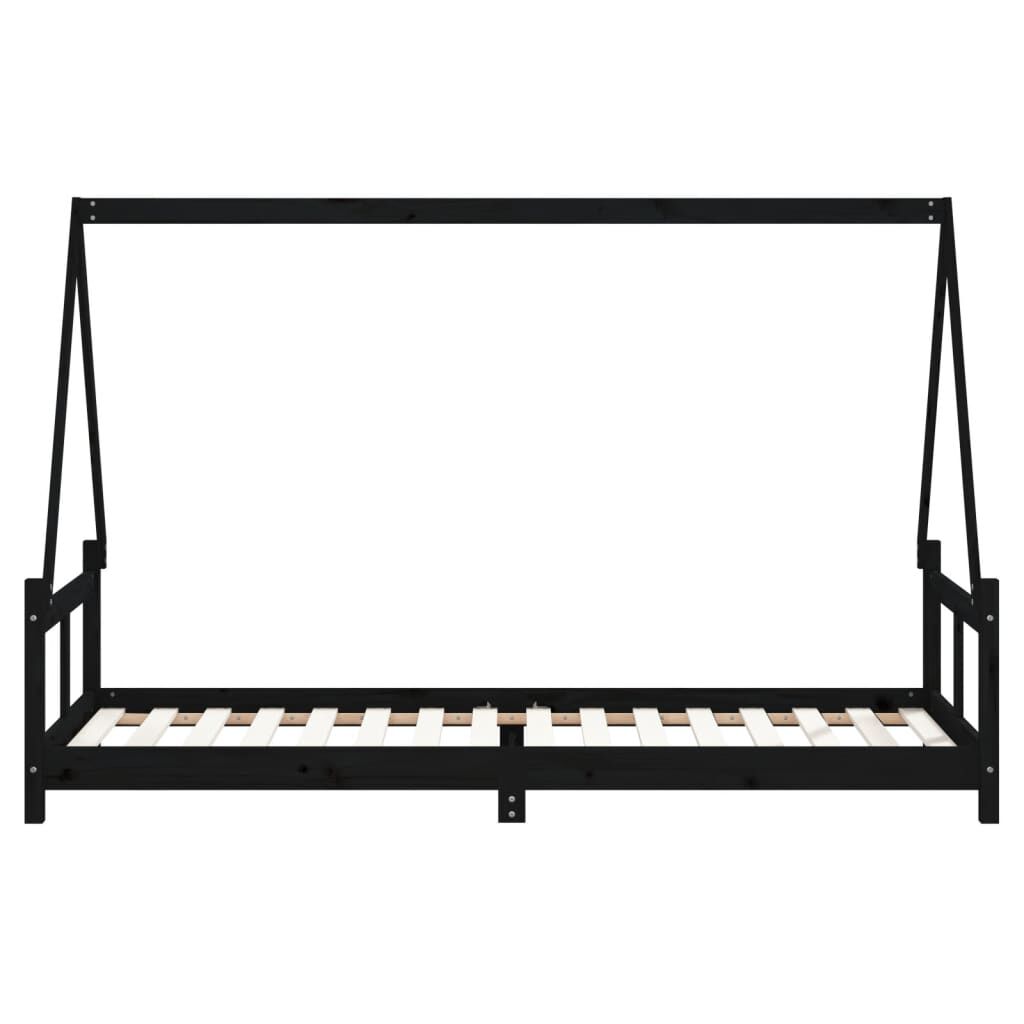 Vidaxl Estructura De Cama Para Niños Madera De Pino Negro 80x200 Cm_4