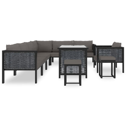 Vidaxl Muebles Dde Jardín 10 Pzas Y Cojines Ratán Sintético Antracita_1