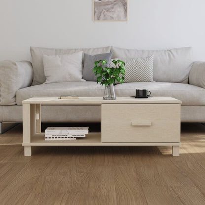 Mesa De Centro Hamar Madera Maciza Pino Marrón Miel 100x55x35cm_1