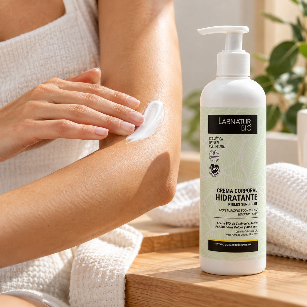 Crema Corporal para Piel Sensible Labnatur Bio 400 ml | Caléndula, Aloe Vera y Karité | Hidrata y Calma | Vegano_1