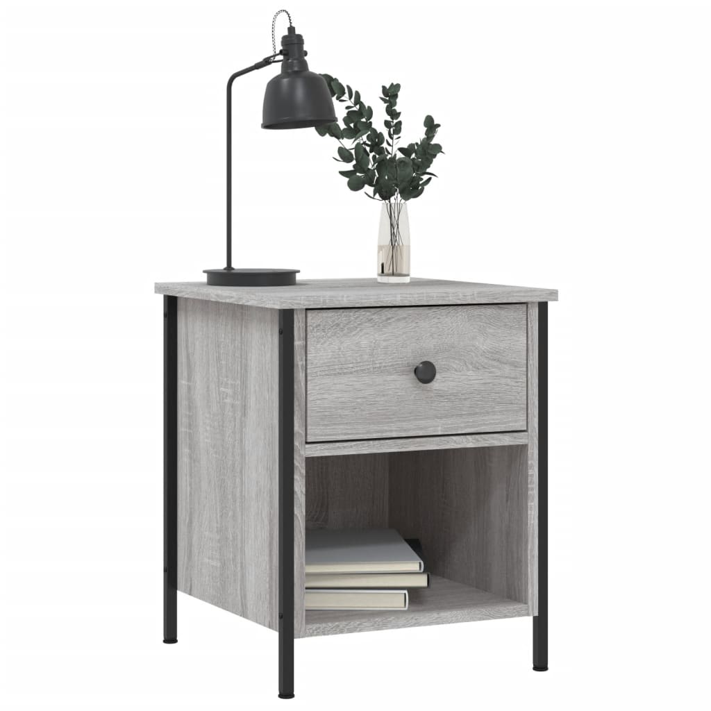 Mesita De Noche 2 Uds Madera Ingeniería Gris Sonoma 40x42x50 Cm_2