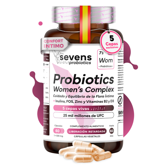 Probióticos Complex Flora Íntima Para Mujer Con Inulina, Fos, Zinc Y Vitaminas B2 Y D3 De Sevens Nutrition_0