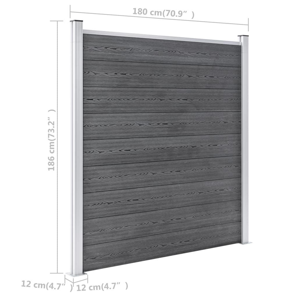 Valla De Jardín De Wpc Gris 353x186 Cm / Vetonek_0