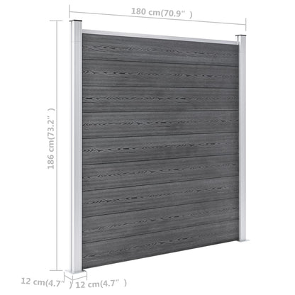 Valla De Jardín De Wpc Gris 353x186 Cm / Vetonek_0