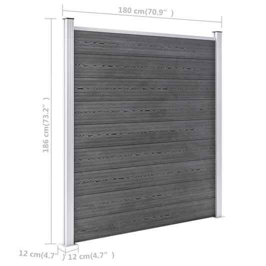 Valla De Jardín De Wpc Gris 353x186 Cm / Vetonek_0